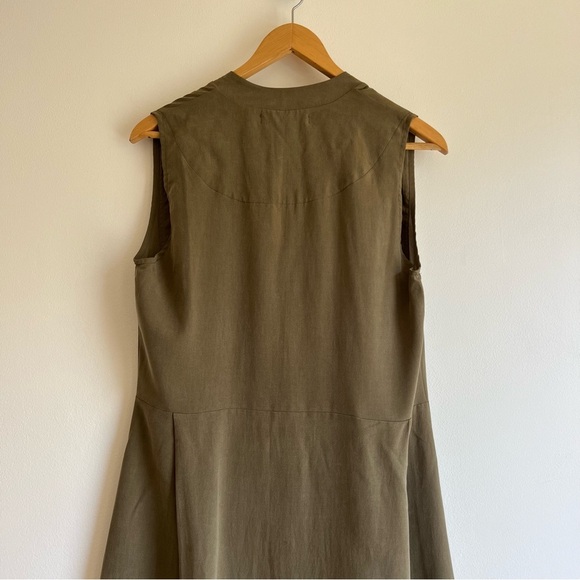 Hackwith Design House Mandarin Collar Dress in Olive - Picture 12 of 16